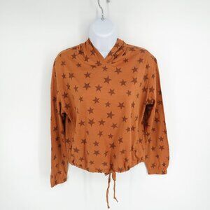 Alternative Apparel XS Star Print Hooded Top Rust Orange XS NWT